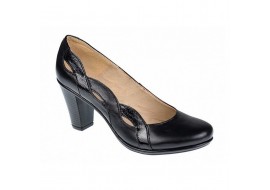 Marimea 37 Pantofi dama din piele naturala, negri eleganti P134233NLAC